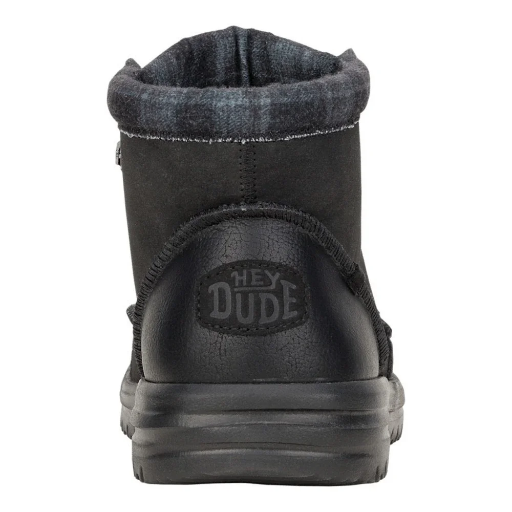 HEY DUDE Bradley Classic Boots Black w/ Plaid Sneaker Men's Size 9 42067-001 NEW